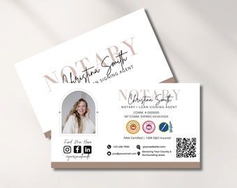 Notary Business Card Template , Notary Digital Card, Loan Signing Agent Business Card, Notary Canva Template Card