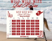 Wild Wild Wife Bachelorette Party Game Printable, Cowgirl Bach Dice Drinking Game,Western Hen Party Game,Editable Canva Template, Bach Games