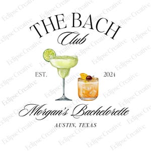 Cocktail Bachelorette Logo Editable Template Custom Bach Logo Design Custom Drinks Template Classy Bachelorette Shirt Canva Template