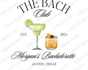 Cocktail Bachelorette Logo Editable Template Custom Bach Logo Design Custom Drinks Template Classy Bachelorette Shirt Canva Template