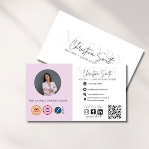 Notary Business Card Template , Notary Digital Card, Loan Signing Agent Business Card, Notary Canva Template Card