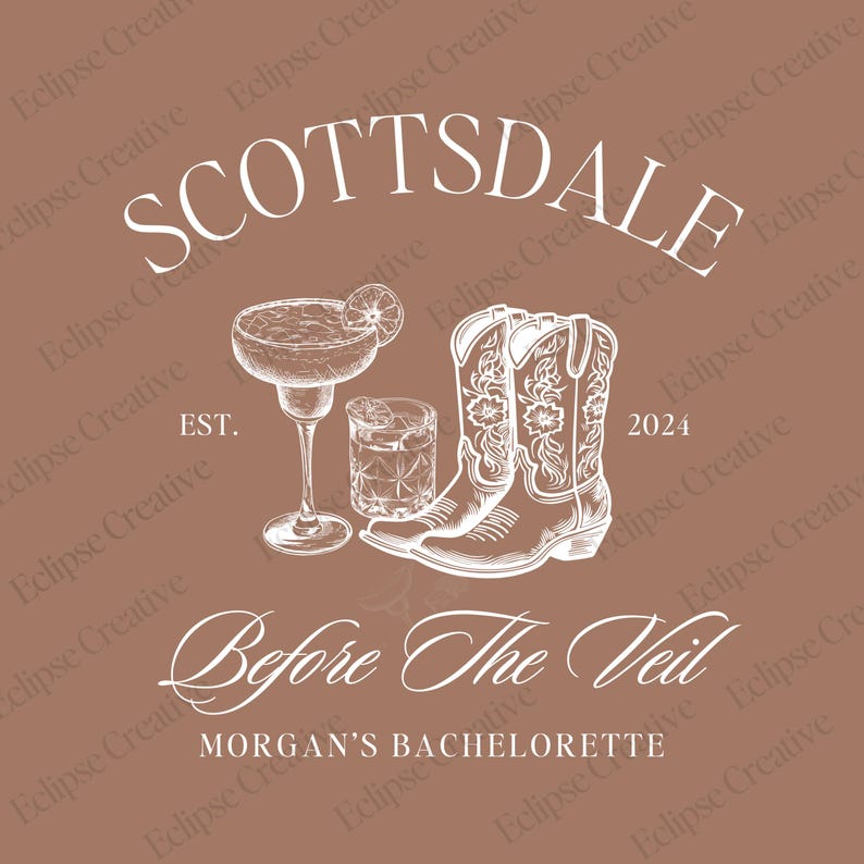 Cowgirl Bachelorette Logo Scottsdale Bachelorette Shirt Design Western Bach Template PNG Cowgirl Social Club Editable Canva Template Design