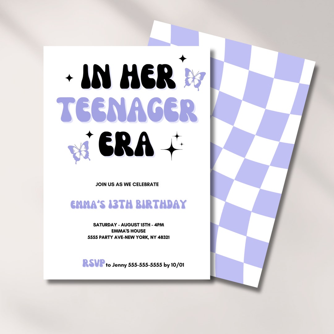 Birthday Era Invitation Template, Teenager Era, 13th Birthday Invite ...