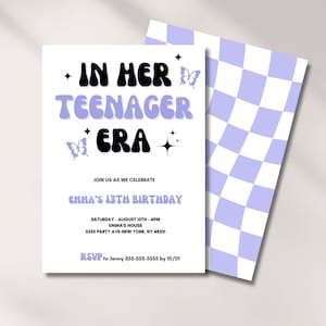 Birthday Era Invitation Template, Teenager Era, 13th Birthday Invite, In my Birthday Era, Trendy, Digital Download, Editable