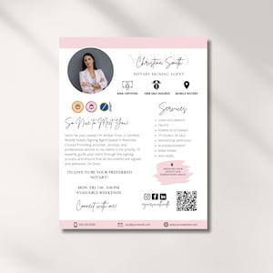 Modern Notary Flyer, Notary Marketing Flyer, Loan Signing Agent, Notary Marketing Letter, Notary templates, Notary Signing Agent Flyer
