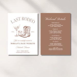Last Rodeo Bachelorette Invitation Scottsdale Editable Invitation ...
