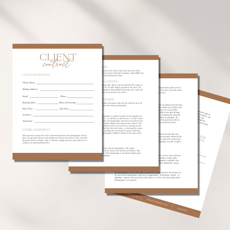 Client Contract Form Photography Client Contract Template,canva Template,business Form for ...