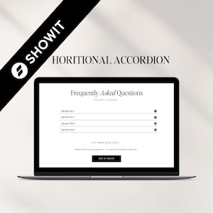 Showit Website Add-On-pagina , FAQ Accordian Showit-sjabloon , Veelgestelde vragen Showit Add-On