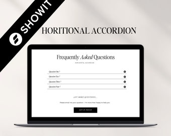 Showit Website Add-On Page , FAQ Accordian Showit template , Frequently Asked Questions Showit Add-On