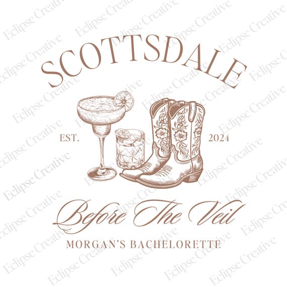 Cowgirl Bachelorette Logo Scottsdale Bachelorette Shirt Design Western Bach Template PNG Cowgirl Social Club Editable Canva Template Design