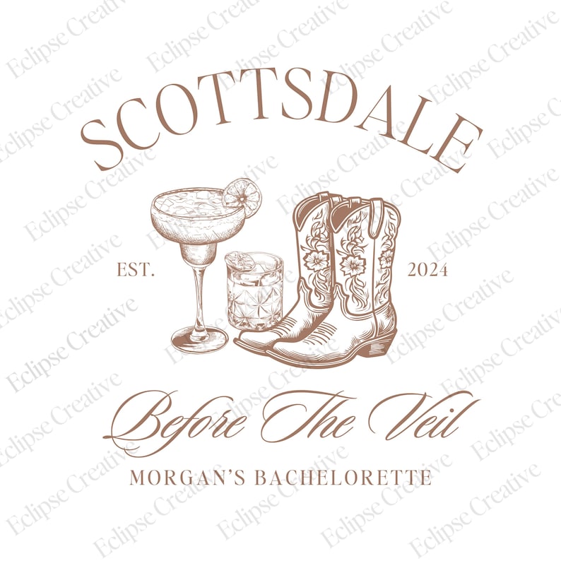 Cowgirl Bachelorette Logo Scottsdale Bachelorette Shirt Design Western Bach Template PNG Cowgirl Social Club Editable Canva Template Design