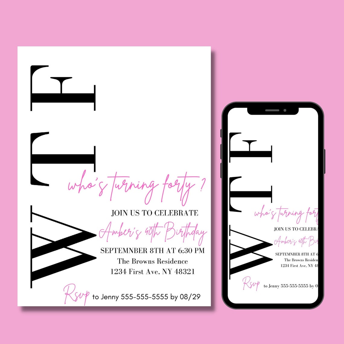 40th Birthday Invitation for Women 40th Birthday Invitation - Etsy