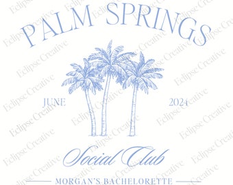 Luxury Bach Cocktail Club Logo,Social Cocktail Club,Cocktail Bach Logo,Custom Bach Club Logo,Palm Springs,Last Name Social Club