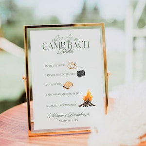 Camp Bachelorette Camp Rules Template, Camp Bachelorette Activity, Weekend In The Woods, Cabin Bachelorette Party, Mountain Bachelorette
