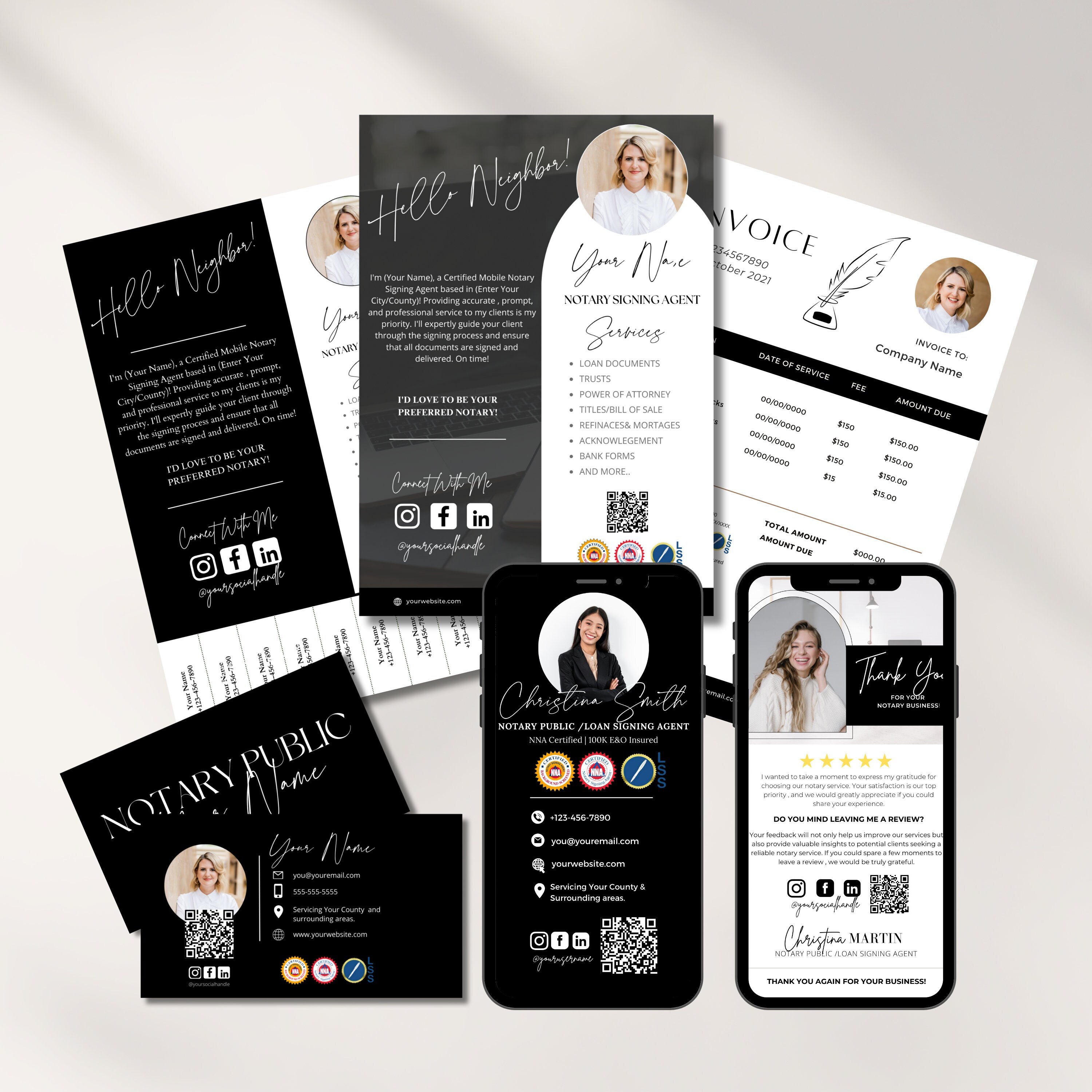 Notary Bundle, Notary Branding Bundle, Notary Flyer Templates, Notary Canva Templates, Notary Marketing Templates, Loan Signing Agent