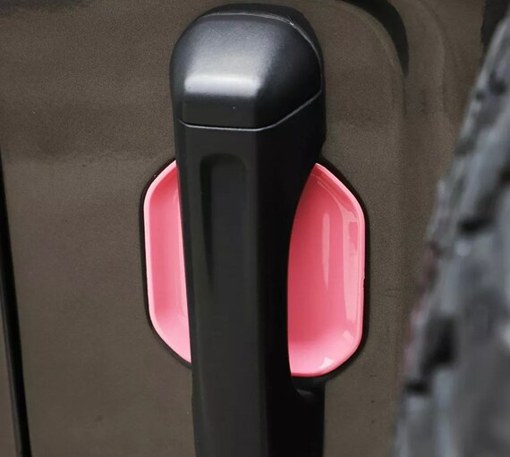 For 2018-2021 Jeep Wrangler JL JT Door Handle Lock Trim Orange Car  Accessories