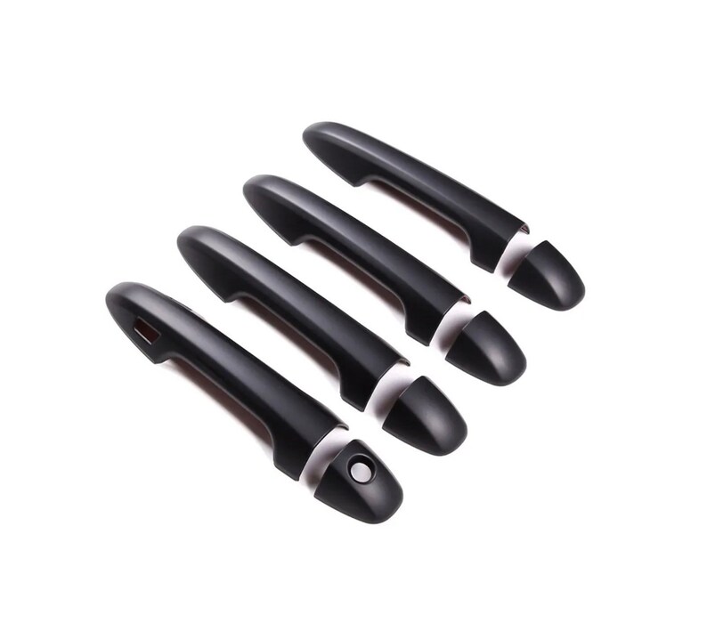 Custom Painted Matte Black Exterior Door Handle Cover Trim Set Etsy