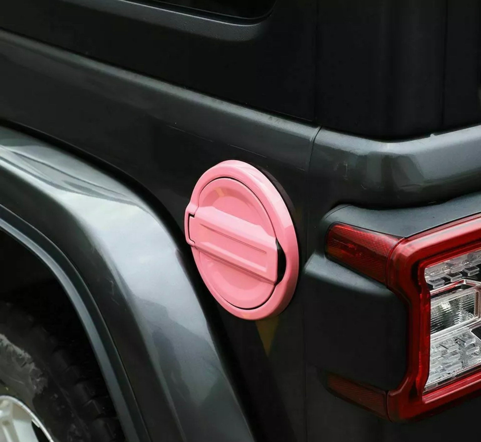 HK Fuel Filler Door Gas Tank Cap Cover Accessories for Jeep Wrangler J - 5