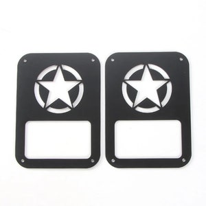 Custom Laser Cut Tail Light Covers Guard Protectors for 07-18 Jeep Wrangler JK Unlimited Star