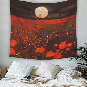 Moon and flower tapestry 2025