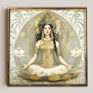 Die weiße Tara, Meditation, Raum, Dekoration Geschenk, Göttin Frieden und Erleuchtung, Göttin Frieden und Erleuchtung, Meditation, Raumdekor Geschenk