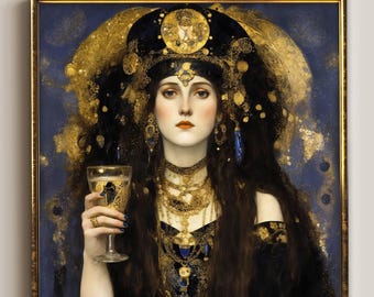 Circe Print, Goddess of Potions, Witchy Pagan Altar Art, Greek Mythology Poster