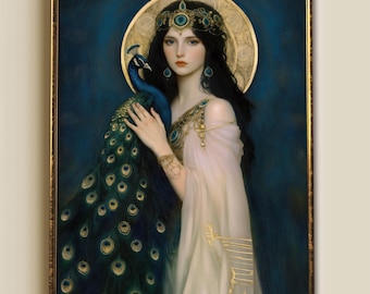 Hera, Königin der Götter Poster – Göttlich weibliche & heilige Souveränität | Griechische Mythologie Pfau