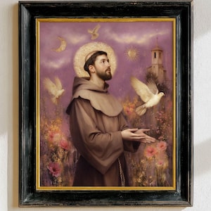 St. Francis of Assisi – Patron of Animals & Sacred Creation | Peaceful Christian Art Print
