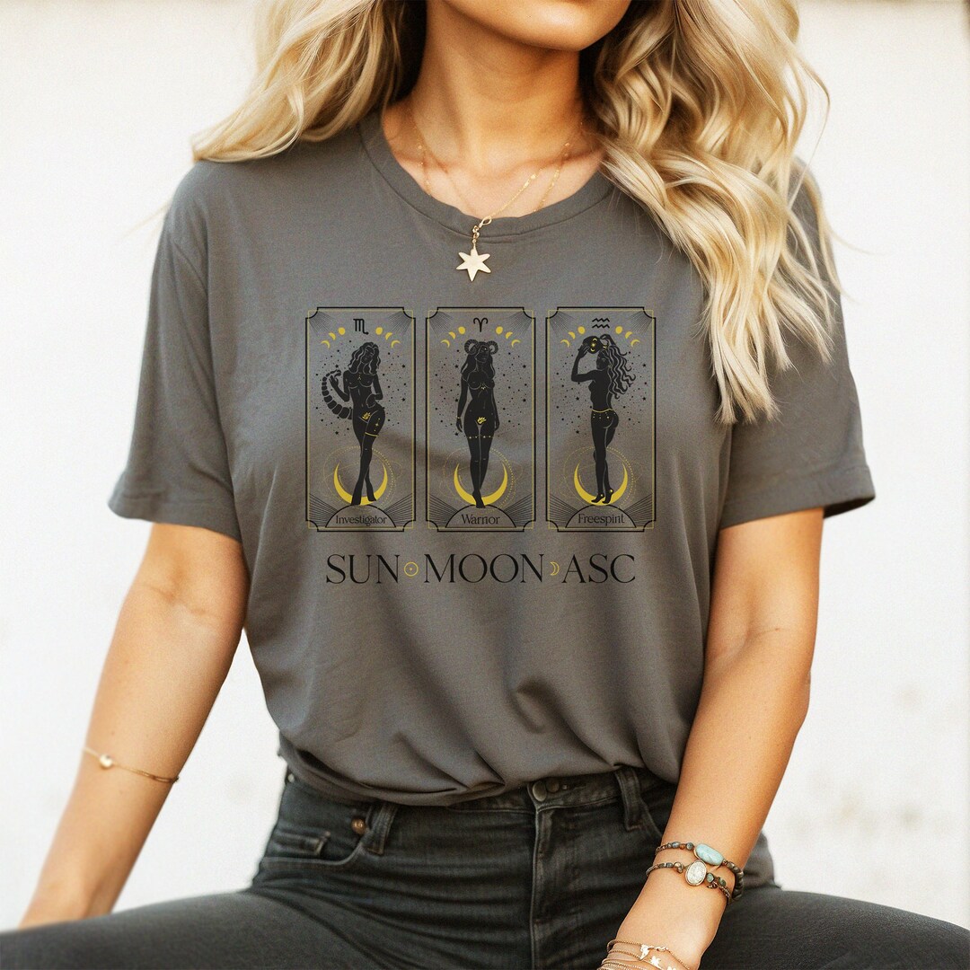 Custom Big 3 Astrology Signs Shirt, Sun Moon Rising Zodiac Graphic Tee
