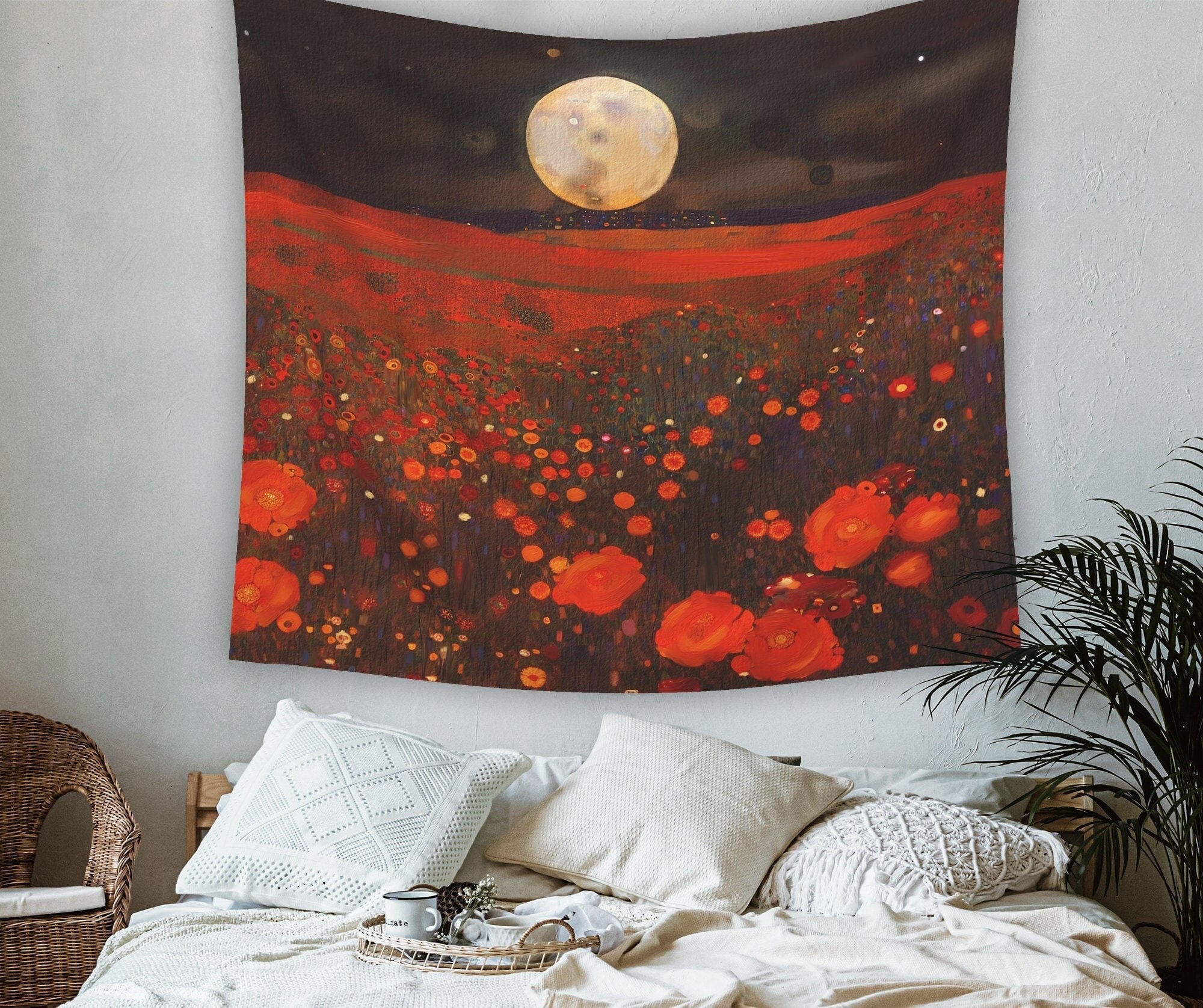 Red Black Tapestry Etsy