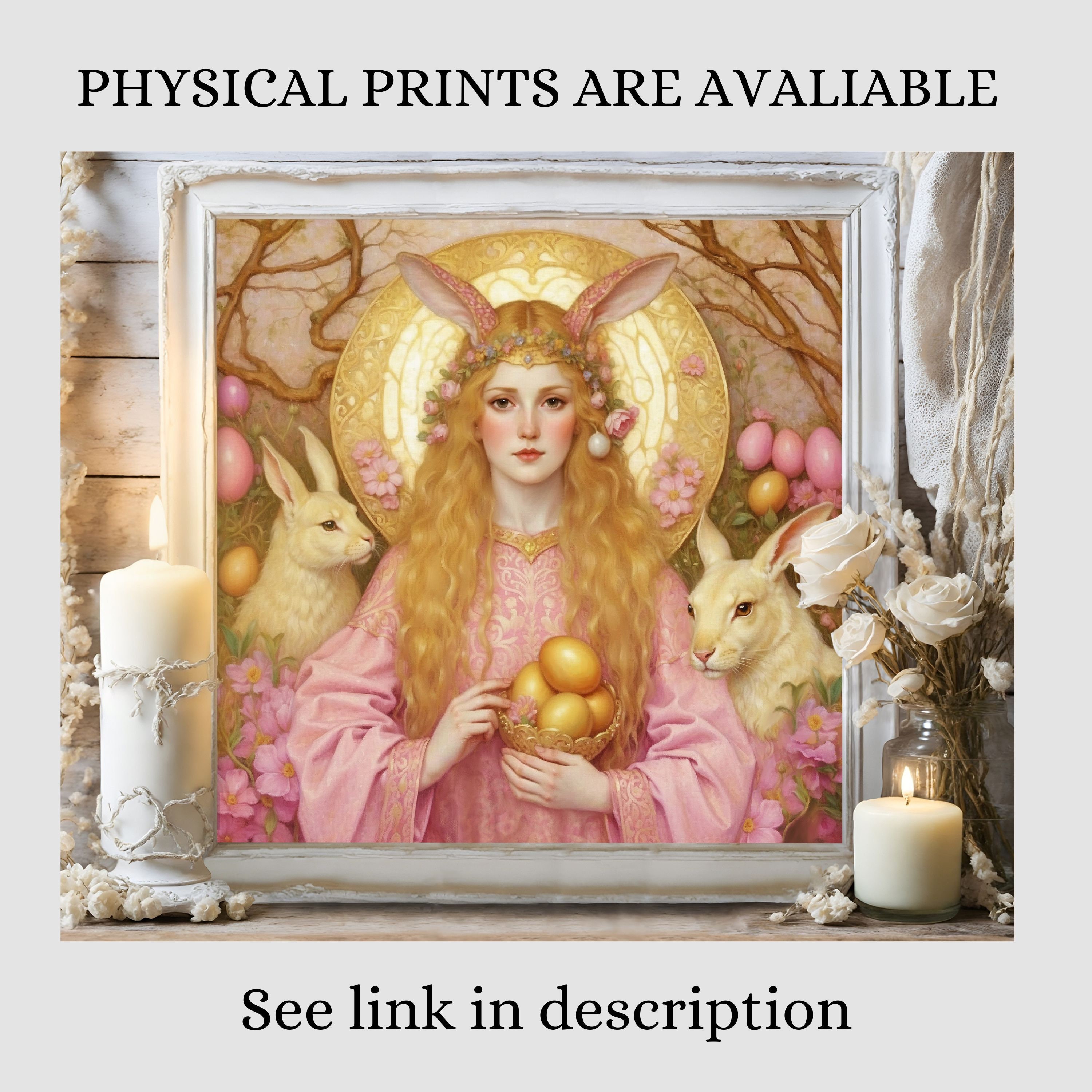 Ostara Printable Cute Nursery Art, Goddess of Spring &amp; Fertility Digital Download, Kitsch Junk ...
