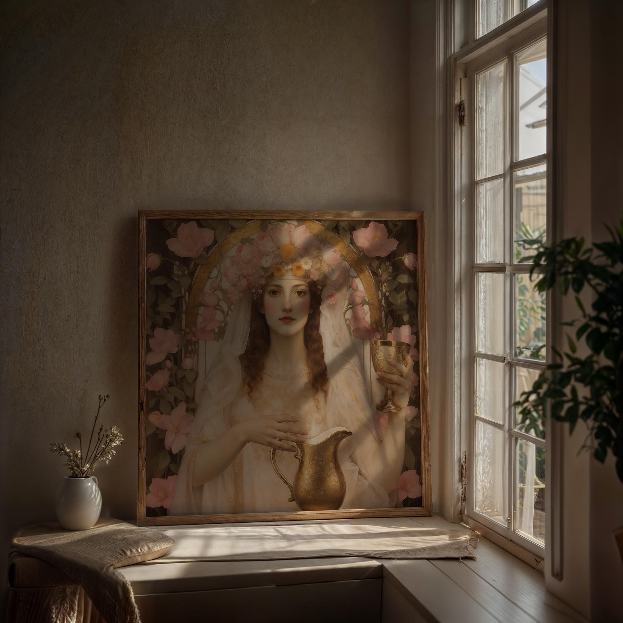 Mir hebe nude girl -11 g  Hebe print, griechische Göttin der Bräute Wandkunst, rosa florales kokettes  Raumdekor, Hochzeitsgeschenk für junge Bräute, Jugendstil Launen Poster -  Etsy.de