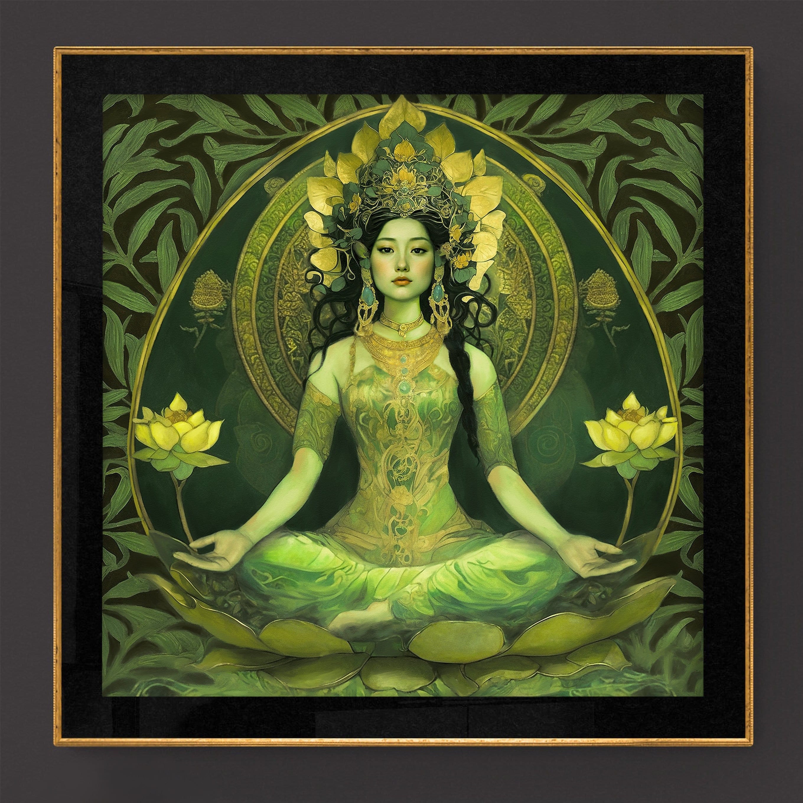 Green Tara Print, Buddhist Meditation Room Decor Gift