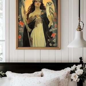 Pallas Athena Art Nouveau Print, Greek Goddess Wisdom Warrior Poster image 2