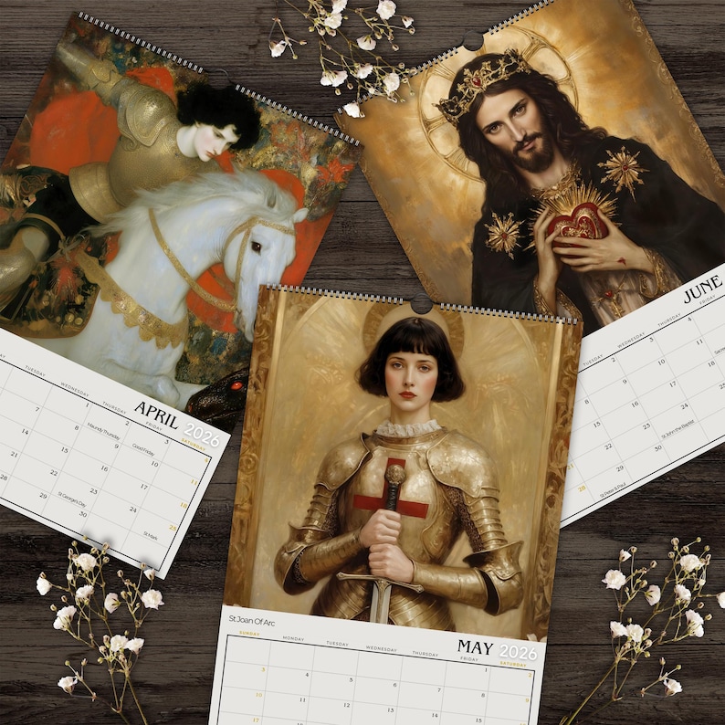 Sacred 2026 Calendar ~ Catholic Christian Holy Days With Illustrated ...