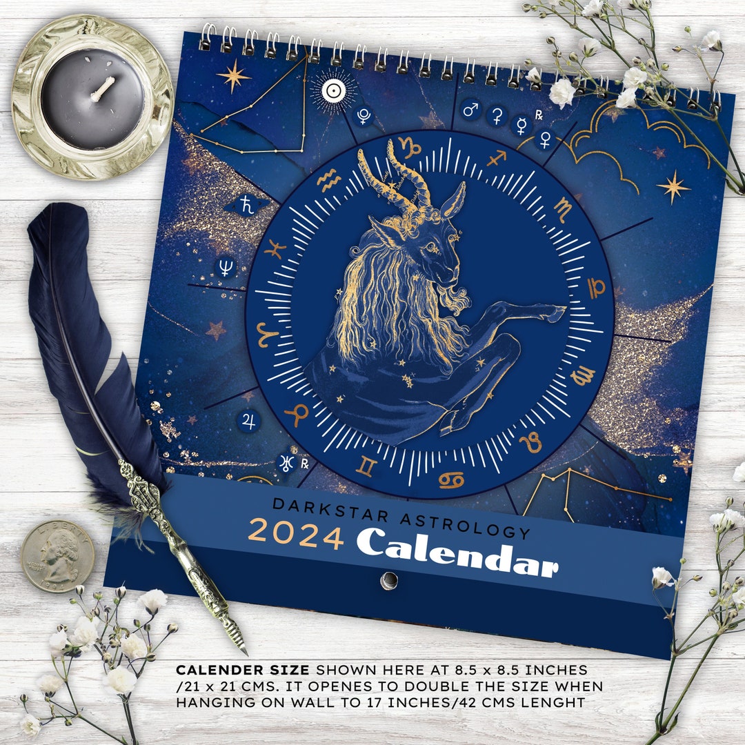 Celestial Astrology Calendar 2024 With Retrogrades, Aspects and Moon