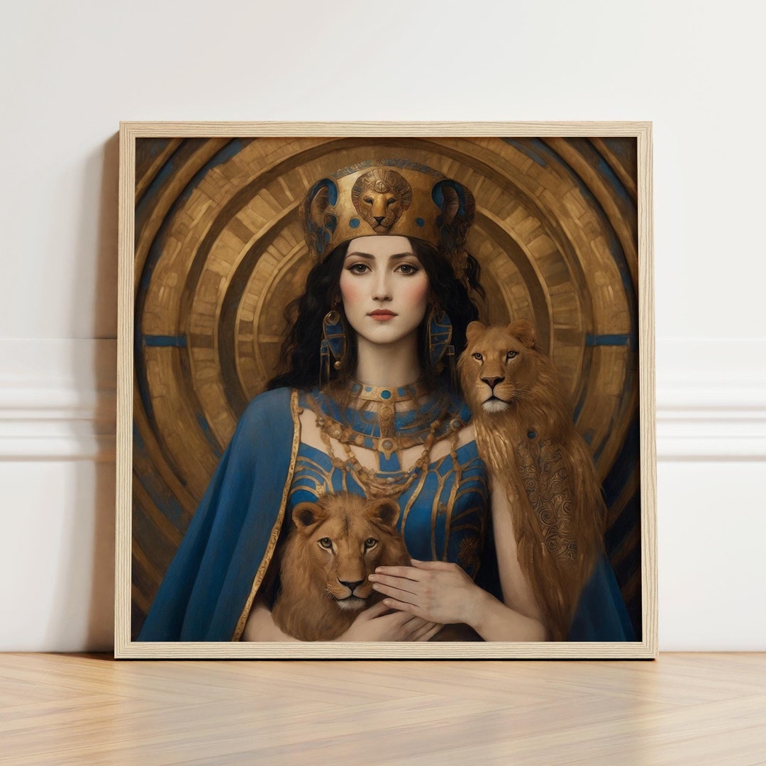 Sekhmet Print, Egyptian Goddess of Lions, Gothic Wall Art Deco, Dark ...