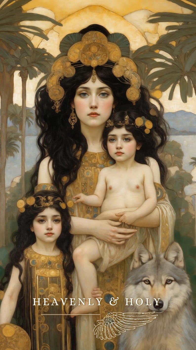 Leto With Twins Apollo & Artemis Print, Single Mother Gift, Goddess ...