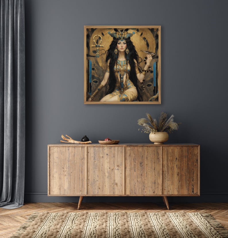 Isis Print, ägyptische Göttin der Magie, Mythologie Wandkunst, Spiritualität, Jugendstil Poster Bild 2
