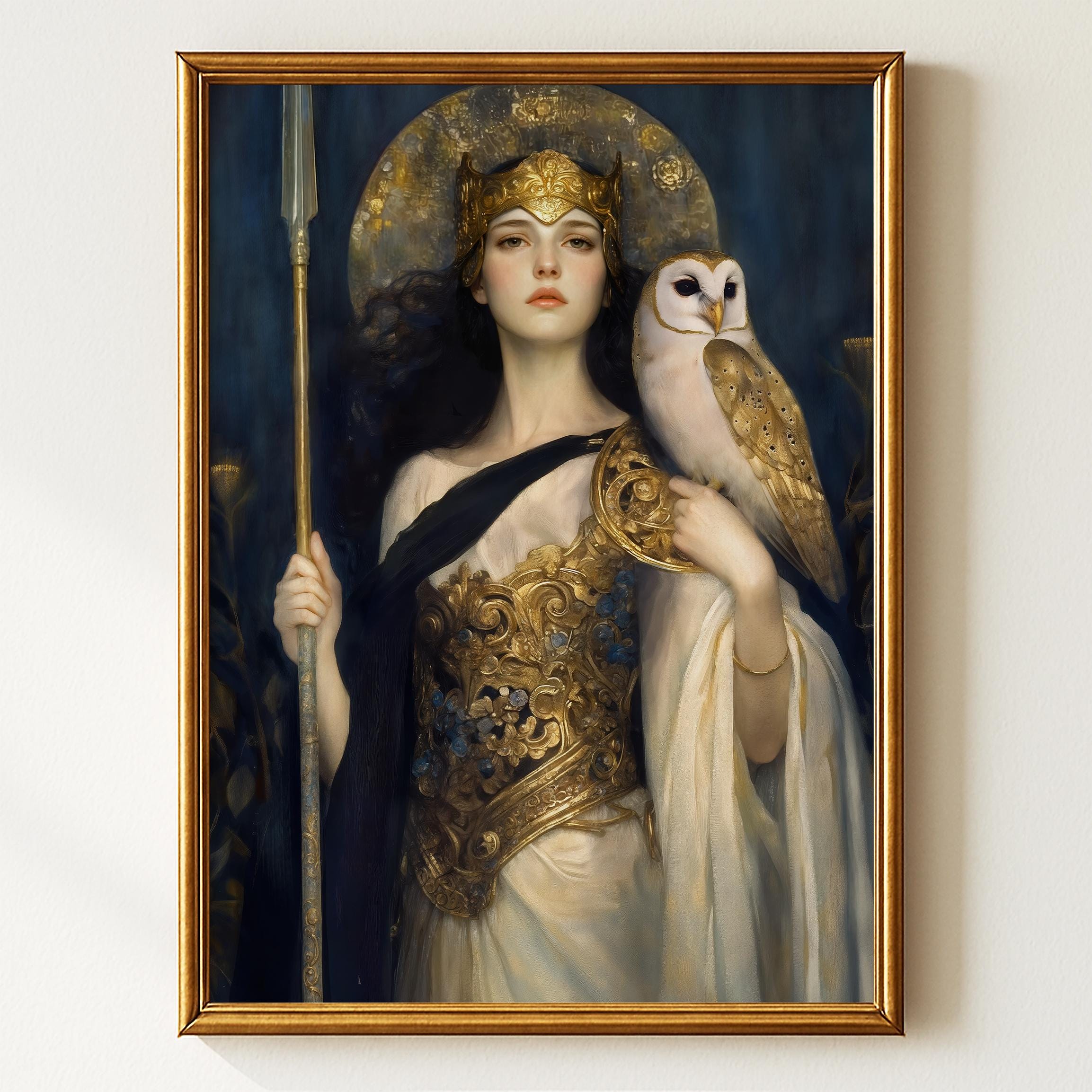 Pallas Athena Art Nouveau Print, Greek Goddess With Owl (download) - Etsy