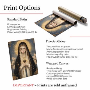 Virgin Mary print, Art Nouveau Giclee Catholic icon religious wall art, Our Lady Canvas, Mother gift 28" x 40" Inches