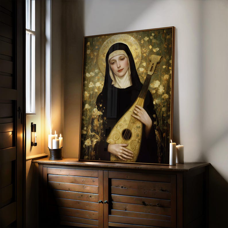 St. Hildegard of Bingen Print – Patron Saint of Musicians & Writers ...
