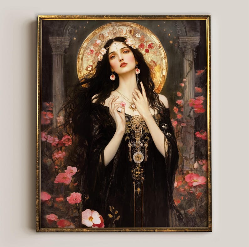 Flora Printable, Art Nouveau Roman Mythology Goddess of Spring, Pink ...