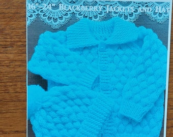 Knitting Pattern 16" to 24" Blackberry Stitch Jacket and Hat DK