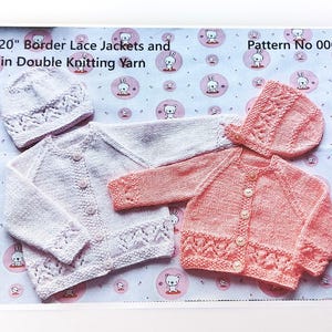 PDF Babies Border Lace Knitting Pattern in D.K. 0-18 Months