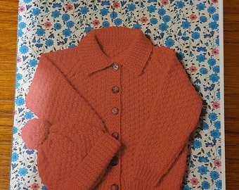 16"-24" Double Moss Stitch Jacket and Hat Knitting Pattern