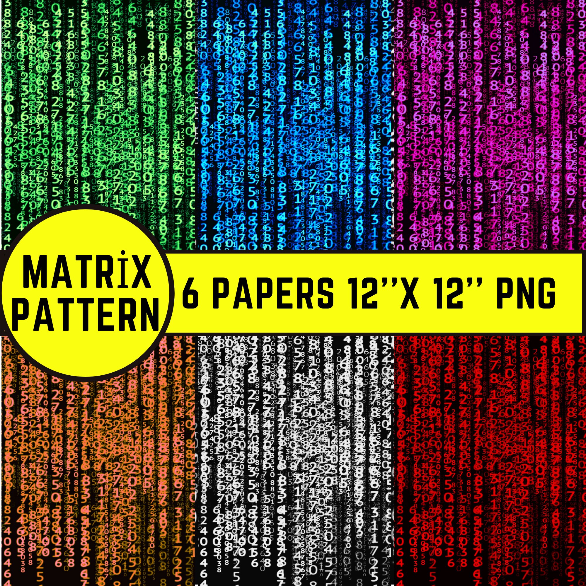 Matrix Smart Pattern Design Matrix Pattern Digital Paper Pack Perfect for Digital Numbers - Etsy