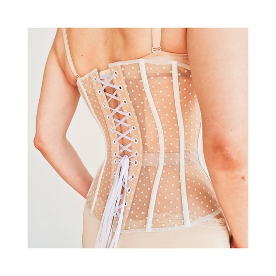 Transparent Underbust Corset DAISY WHITE 