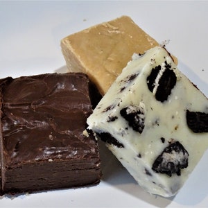 Chocolate, Peanut Butter and Cookies and Cream Fudge Gift Pack 1/2 lb box of each. Gift for her, Mothers Day, best friends gift.