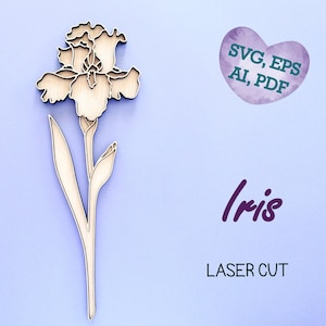 Iris svg, Laser cut file svg, Flower bundle svg, Cricut svg, Glowforge svg file, Laser cut template, Laser cut flower svg, Iris bundle R48